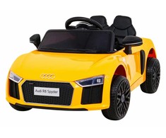 RAMIZ Elektromobilis Audi R8 geltonas su pulteliu