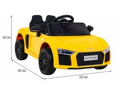 RAMIZ Elektromobilis Audi R8 geltonas su pulteliu