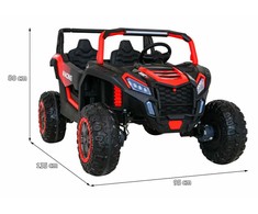 Ramiz Raudon ATV lenktyninis bagis 2 vaikams + 4x4 pavara + nuotolinio valdymo pultas + lėtas užvedimas + MP3 LED