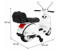Ramiz Elektrinis motoroleris vaikams Vespa, Baltas