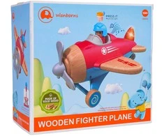 Lean Toys Ramiz Raudonas medinis žaislinis lėktuvas