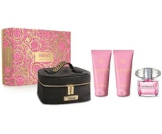 Kvepalų rinkinys moterims Versace Bright Crystal (EDT, 90 ml + kūno losjonas, 100 ml + dušo želė, 100 ml + kosmetinė)