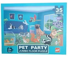Dėlionė Jumbo Floor Puzzle Pet Party, 35 det