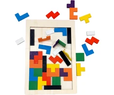 Medinė dėlionė žaidimas - Tetris, 40 det.