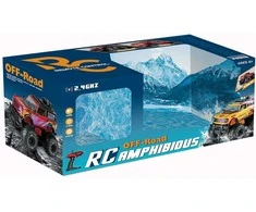 Radijo bangomis valdomas amfibinis - vandeniui atsparus automobilis