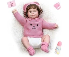 Realistiškos išvaizdos lėlė kūdikis Hoomai Doll, rožinis