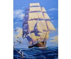 Tapyba pagal skaičius 49,8 x 39,6 cm Laivas