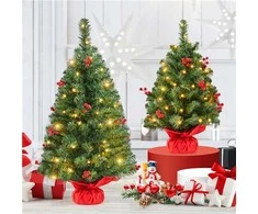 Yaheetech 60 cm aukščio stalo Kalėdų eglutė su 35 LED lemputėmis (Nemokamas pristatymas)