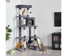 Yaheetech Draskyklė katėms su nameliu 159cm