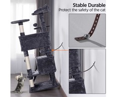 Yaheetech Kačių draskyklė su nameliu 137cm