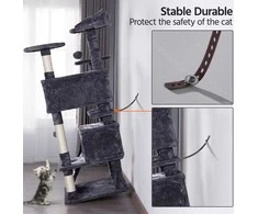 Yaheetech Kačių draskyklė su nameliu 137cm