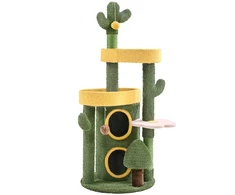 🌵 Kačių draskyklė „Oazė“ – žalia ir geltona 123 cm (Nemokamas pristatymas)