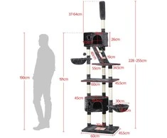 Yaheetech Kačių draskyklė nuo 228cm iki 255cm