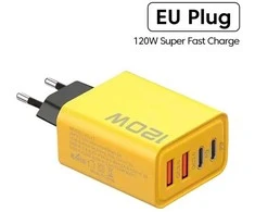 4in1 120W, USB sieninis įkroviklis, 2x USB-C, 2x USB