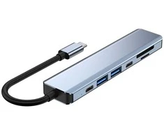 Avernus USB Šakotuvas Hub 7in1 USB-C/HDMI/ USB 2.0/USB 3.0/ MICRO SD/PD
