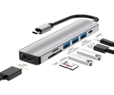 Avernus USB Šakotuvas Hub 7in1 USB-C/HDMI/ USB 2.0/USB 3.0/ MICRO SD/PD