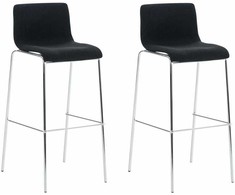 Mville 2 baro kėdžių rinkinys „Hover“ audinys, 4 kojų rėmas, juodas, chromas