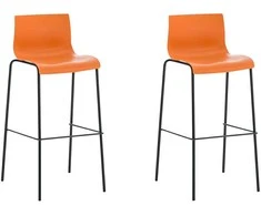 Mville 2 baro kėdžių rinkinys HOVER plastikinis 4 kojų rėmas oranžinis, juodas