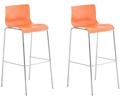 Mville 2 baro kėdžių rinkinys HOVER plastikinis 4 kojų rėmas oranžinis, chromas