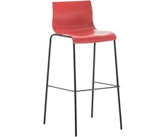 Mville 2 baro kėdžių rinkinys HOVER plastikinis 4 kojų rėmas raudonas, juodas