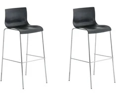 Mville 2 baro kėdžių rinkinys HOVER plastikinis 4 kojų rėmas juodas, chromuotas