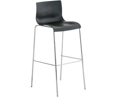 Mville 2 baro kėdžių rinkinys HOVER plastikinis 4 kojų rėmas juodas, chromuotas