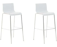 Mville 2 baro kėdžių rinkinys HOVER plastikinis 4 kojų rėmas baltas, chromuotas