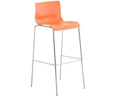Mville 2 baro kėdžių rinkinys HOVER plastikinis 4 kojų rėmas oranžinis, chromas