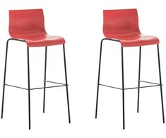 Mville 2 baro kėdžių rinkinys HOVER plastikinis 4 kojų rėmas raudonas, juodas