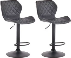 Mville 2 baro kėdžių rinkinys "Cork" dirbtinė oda, juoda