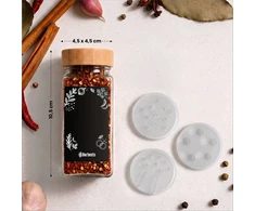 Clp Trading 24 vnt. prieskonių stiklainių rinkinys iš bambuko
