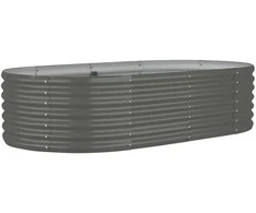 Aukštas sodo lovelis, pilkas, 152x80x36cm, plienas
