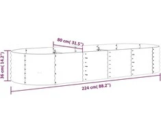 Aukštas sodo lovelis, pilkas, 224x80x36cm, plienas