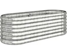 Aukštas sodo lovelis, sidabrinis, 114x40x36cm, plienas