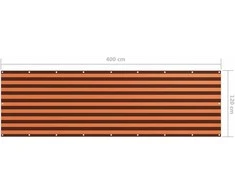 Balkono pertvara, oranžinė ir ruda, 120x400cm, oksfordo audinys