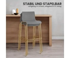 Clp Trading Mville Baro kėdė Hoover, plastikinė, 4 kojos, auksinė