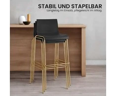 Clp Trading Mville Baro kėdė Hoover, plastikinė, 4 kojos, auksinė
