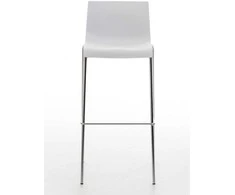 Mville Hover baro kėdė, plastikinė, 4 kojų pagrindo, balta, chromuota