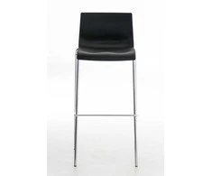Mville Hover baro kėdė, plastikinė, 4 kojos, juoda, chromuota