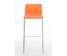 Mville Hover baro kėdė, plastikinė, 4 kojų pagrindo, oranžinė, chromuota