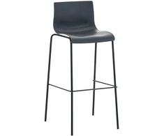 Mville Hover baro kėdė, plastikinė, 4 kojos, pilka, juoda