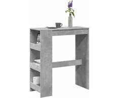 Baro stalas su lentynomis, betono, 90x40x103,5cm, mediena