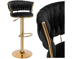 Bipohome Baras kėdė „Tresso Gold“, juoda, „Velvet“