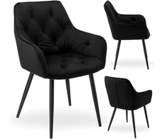 Bipohome NEVADA VELVET aksominė kėdė juoda