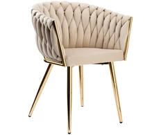 Bipohome Pinta veliūro kėdė COFTON auksinis VELVET beige