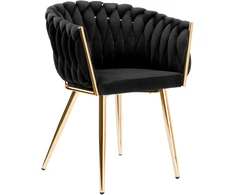 Bipohome Pinta veliūro kėdė COFTON Gold VELVET Juodas