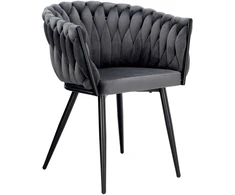 Bipohome Pinta veliūro kėdė COFTON Juodas VELVET graphite