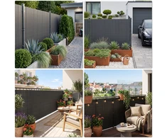 Bipohome PVC balkono uždanga 100x300 cm „BARU“, antracito spalvos