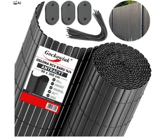 Bipohome PVC balkono uždanga 90x300 cm „BARU“, antracito spalvos