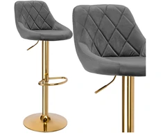 Bipohome "Cydro Gold" grafitinis Velvet bar hocker